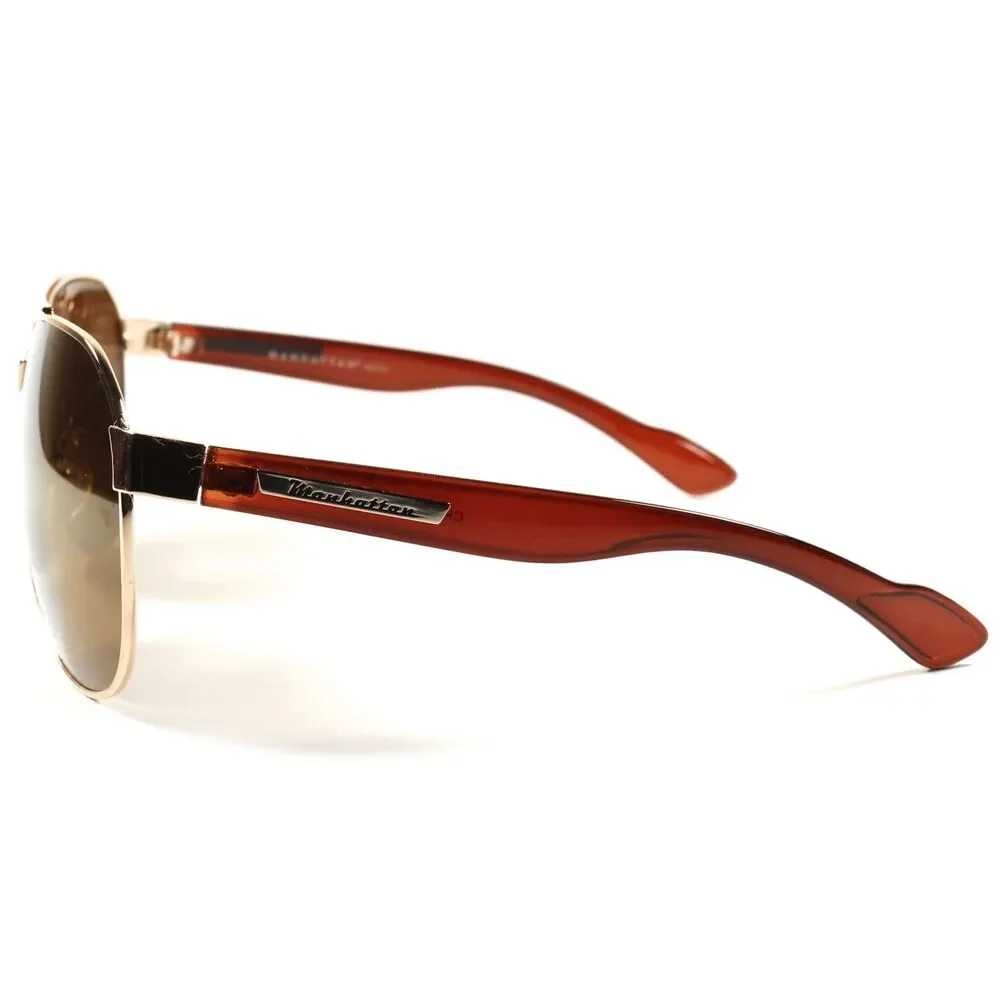 Stunning Gold Mirrored Mens Womens Oversized Military Air Force Style Sunglasses